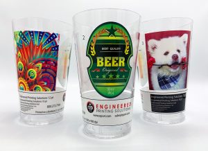 These cups were printed on the BottleJet 2.1 Cylindrical inkjet Printer.